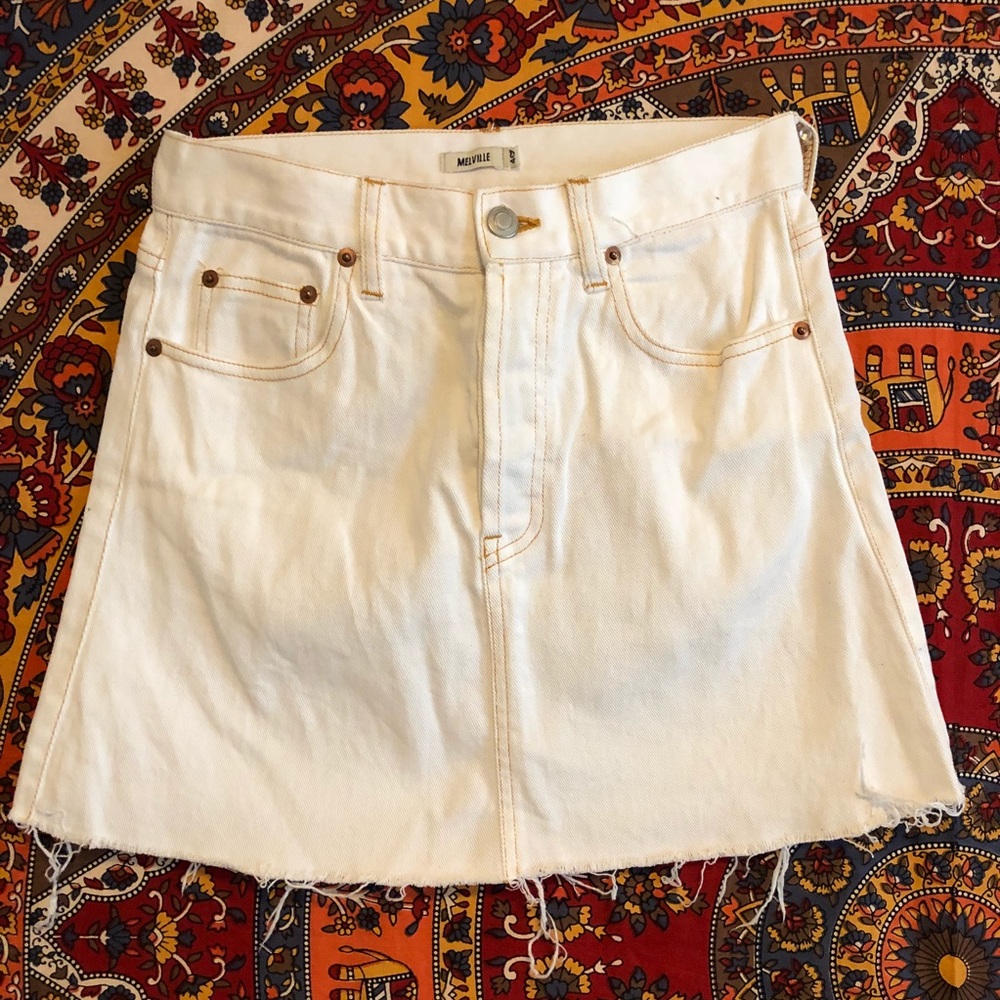 Brandy Melville white jean skirt